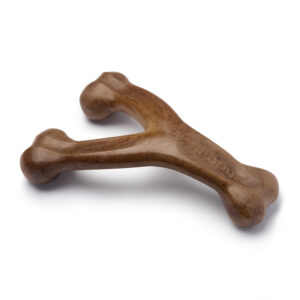 Benebone Wishbone Durable Dog Chew Toy for Aggressive Chewers, Real Bacon
