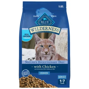 Blue Buffalo Indoor Health Natural Adult Dry Cat Food, Chicken & Brown Rice, 5-lb