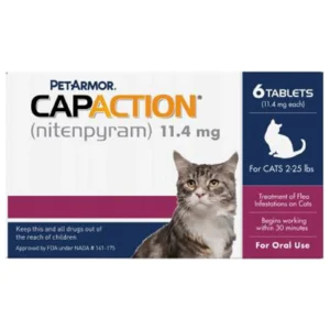 PETARMOR CAPACTION Fast-Acting Oral Flea Treatment for Medium and Large Dogs (25.1-125 lbs), 6 Doses, 57 mg