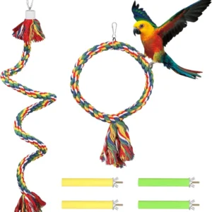 TSV 6pcs Bird Toys, Colorful Bird Cage Accessories for Parakeets Cockatiels, Parrots, Love Birds