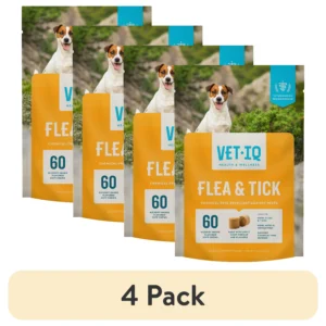 VetIQ Flea & Tick Supplement for Dogs, Hickory Smoke Flavored Chews, 60 Count